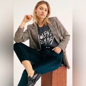 Free People blue velvet skinny jeans